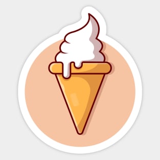 Ice Cream Cone Cartoon Vector Icon Illustration (2) Sticker
